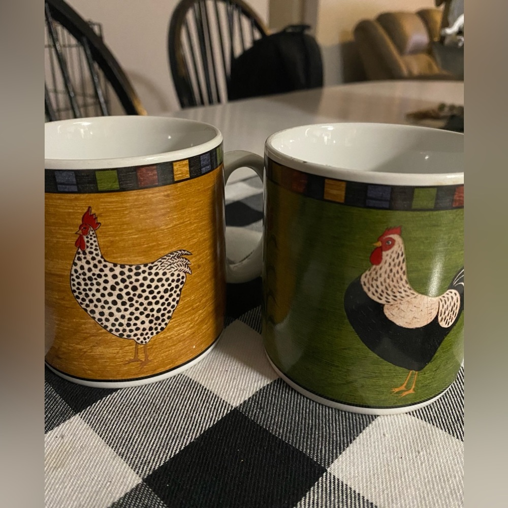 ⭐️Farmhouse two chicken cups